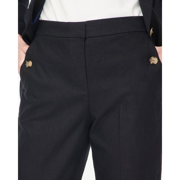 J Crew Women’s 4 28 x 27 Pants Sailor Linen Cotton Blend Tapered Leg Ankle Black - Picture 16 of 16